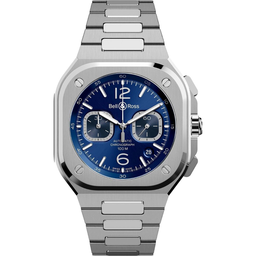 bell & ross br 05 chrono blue steel 42mm br05c blu st/sst