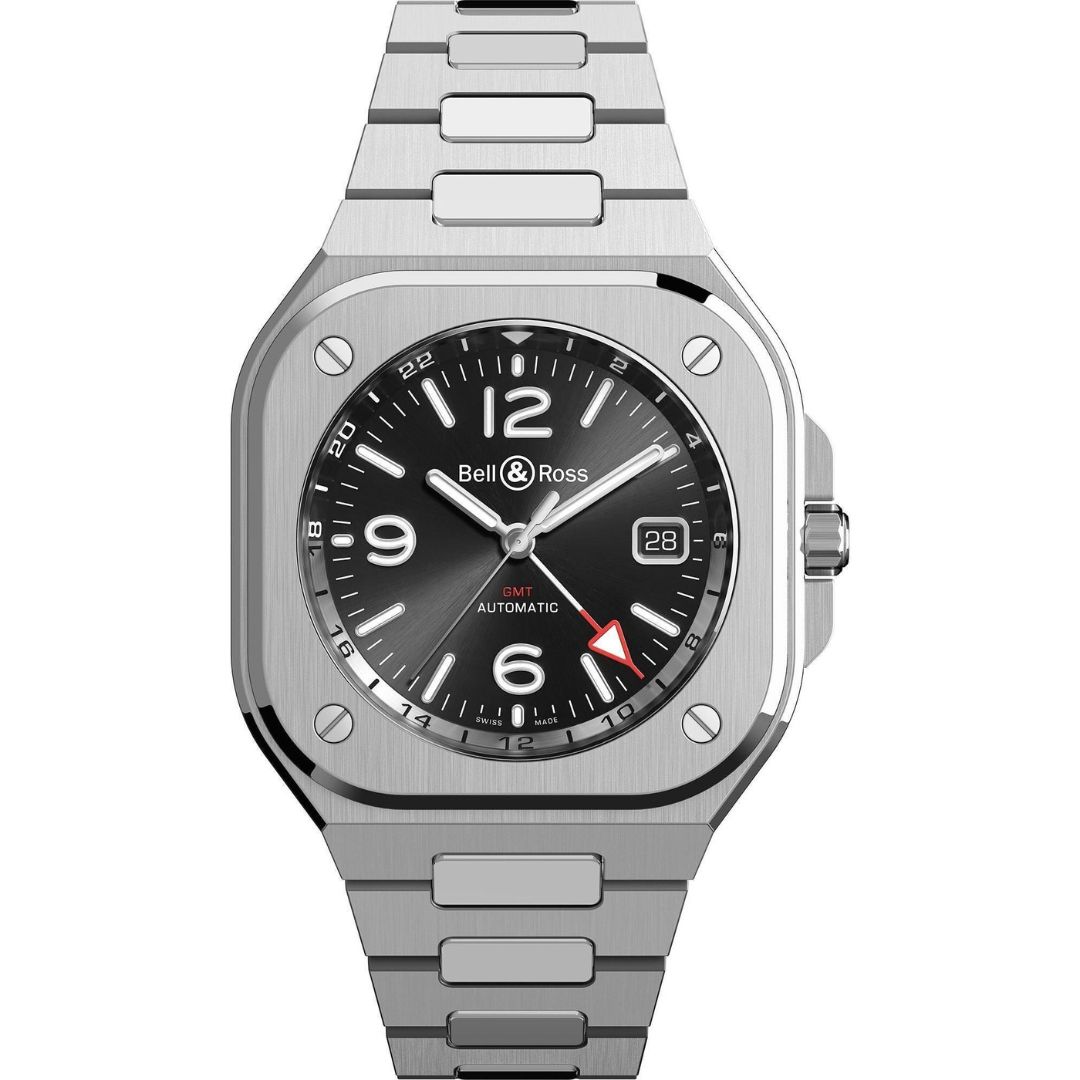 Bell & Ross BR 05 GMT 41mm BR05G-BL-ST/SST Black Dial on Bracelet
