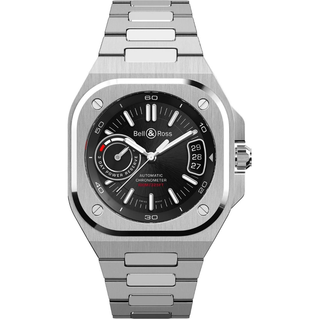 Bell & Ross BR-X5 Black Steel 41mm BRX5R-BL-ST/SST Black Dial on Bracelet
