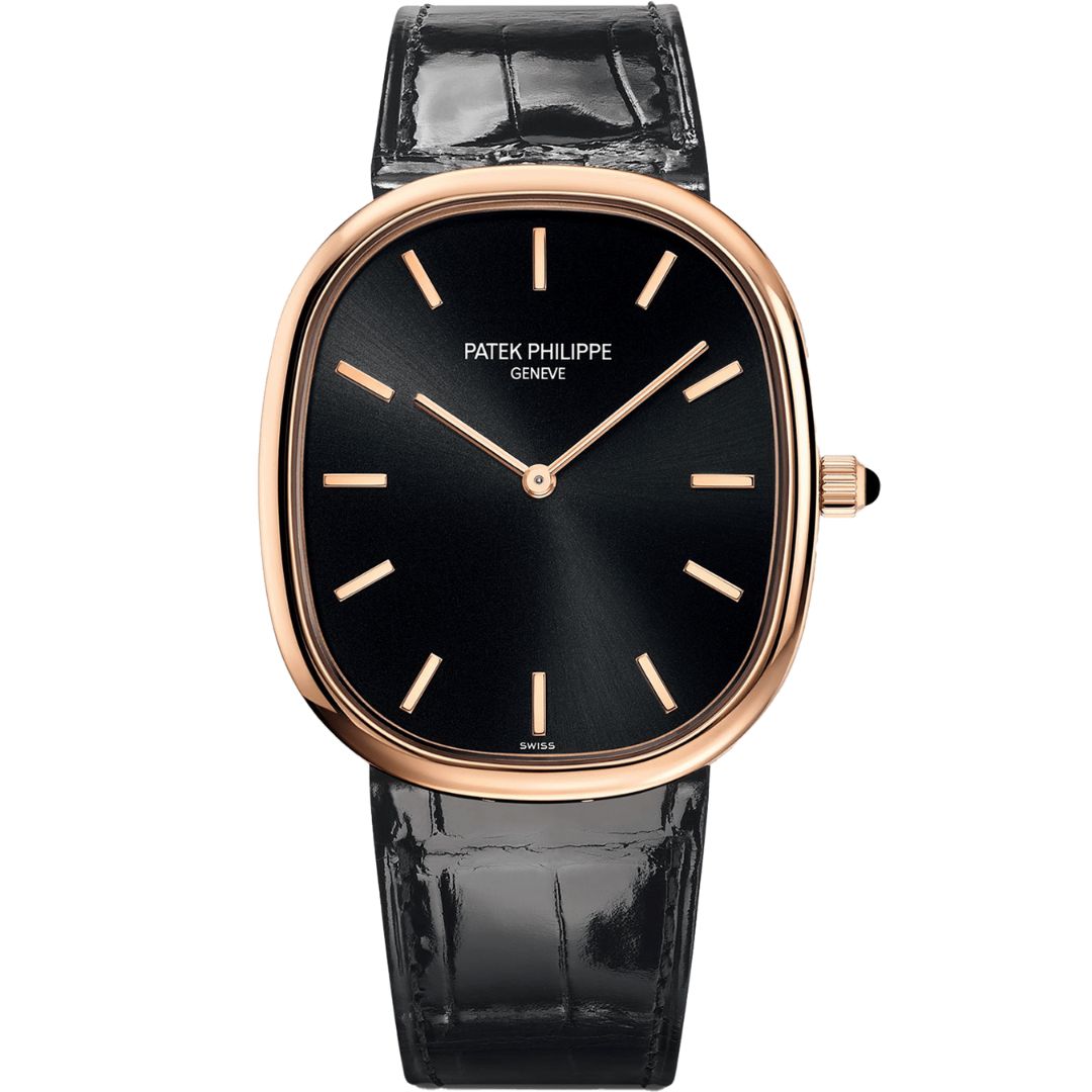 Patek Philippe Golden Ellipse 5738R-001 Rose Gold Black Dial