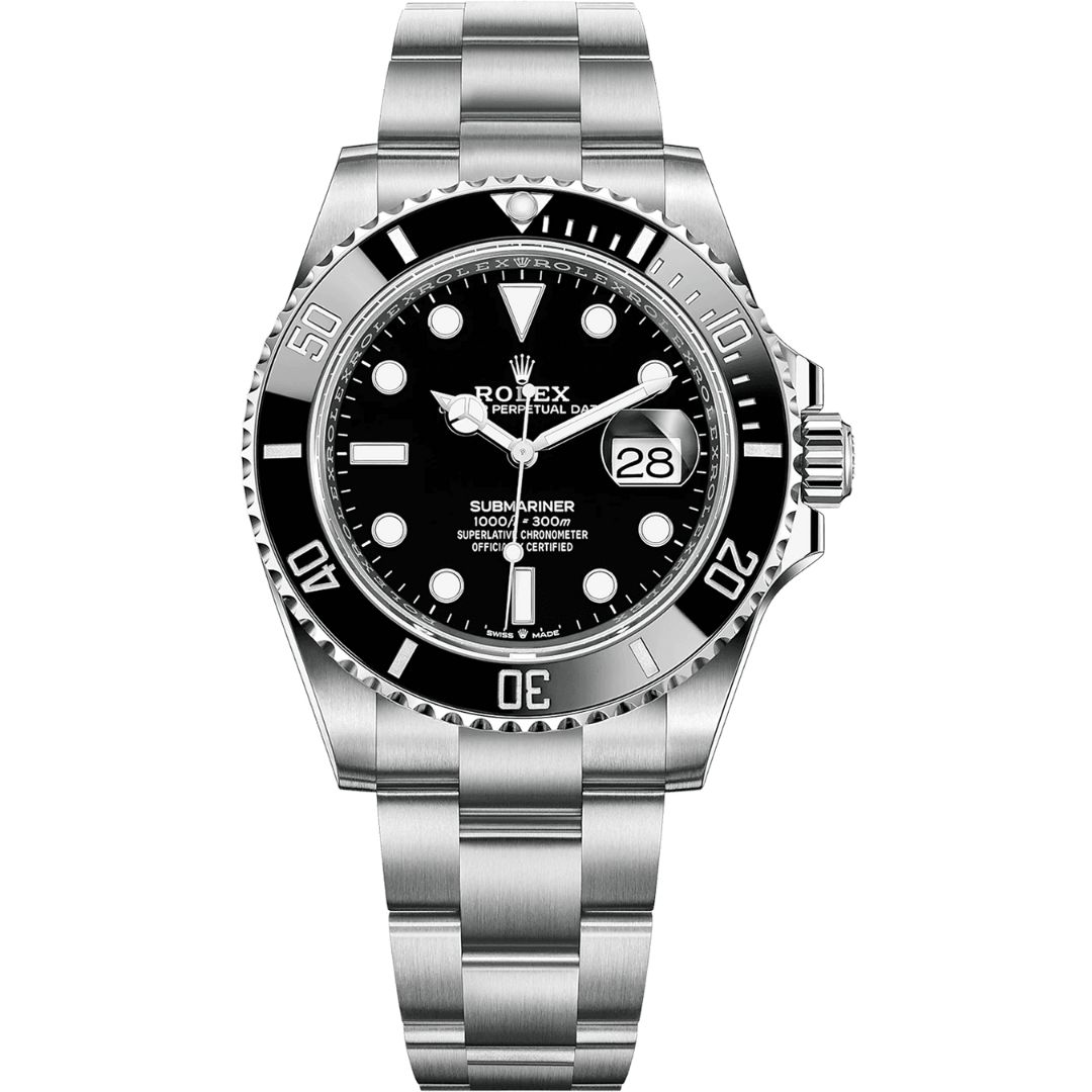 Rolex Submariner Date 41mm 126610LN-0001 with black dial and stainless steel bracelet.