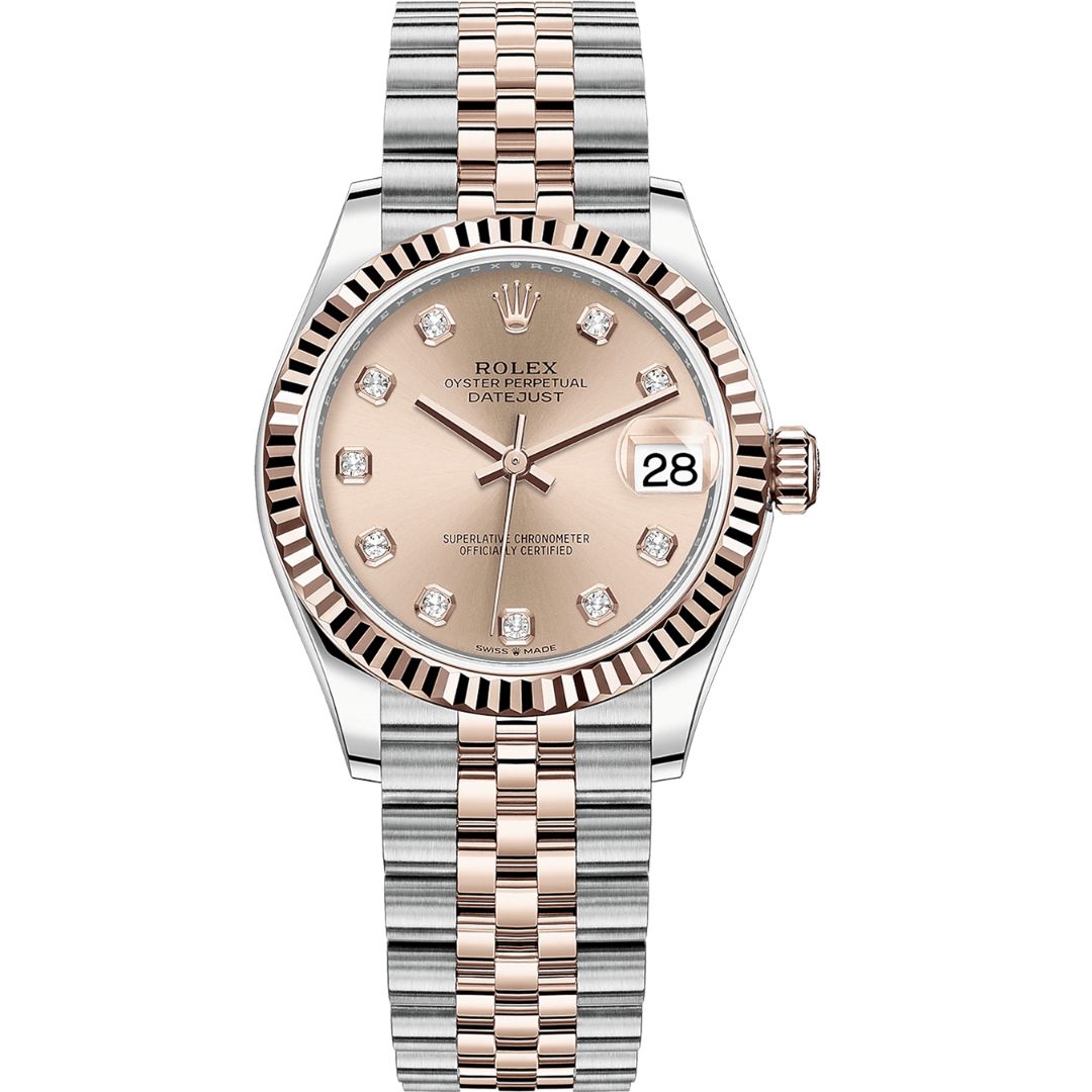Rolex Datejust 31mm 278271-0024 with pink dial and stainless steel and rose gold bracelet.