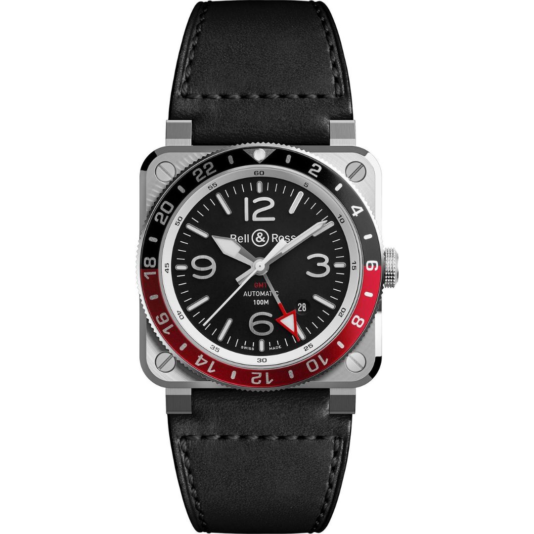 bell & ross br 03 gmt 42mm br0393 bl st/sca