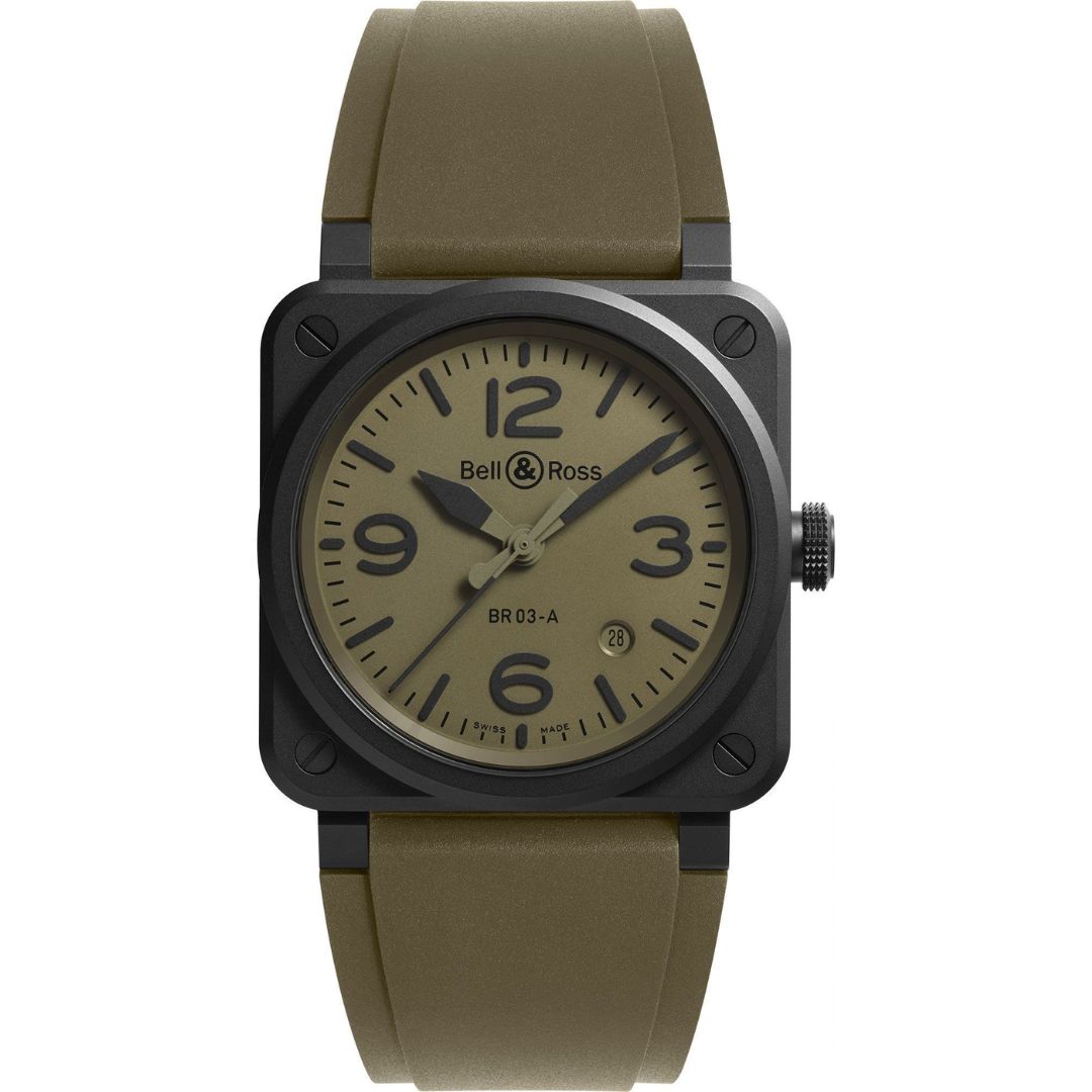Bell & Ross BR 03 Military Ceramic 41mm BR03A-MIL-CE/SRB