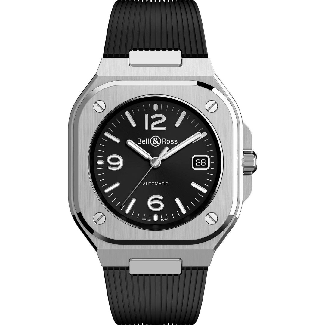 bell & ross br 05 black steel 40mm br05a bl st/srb