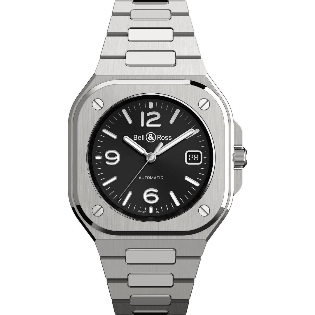 bell & ross br 05 black steel 40mm br05a bl st/sst