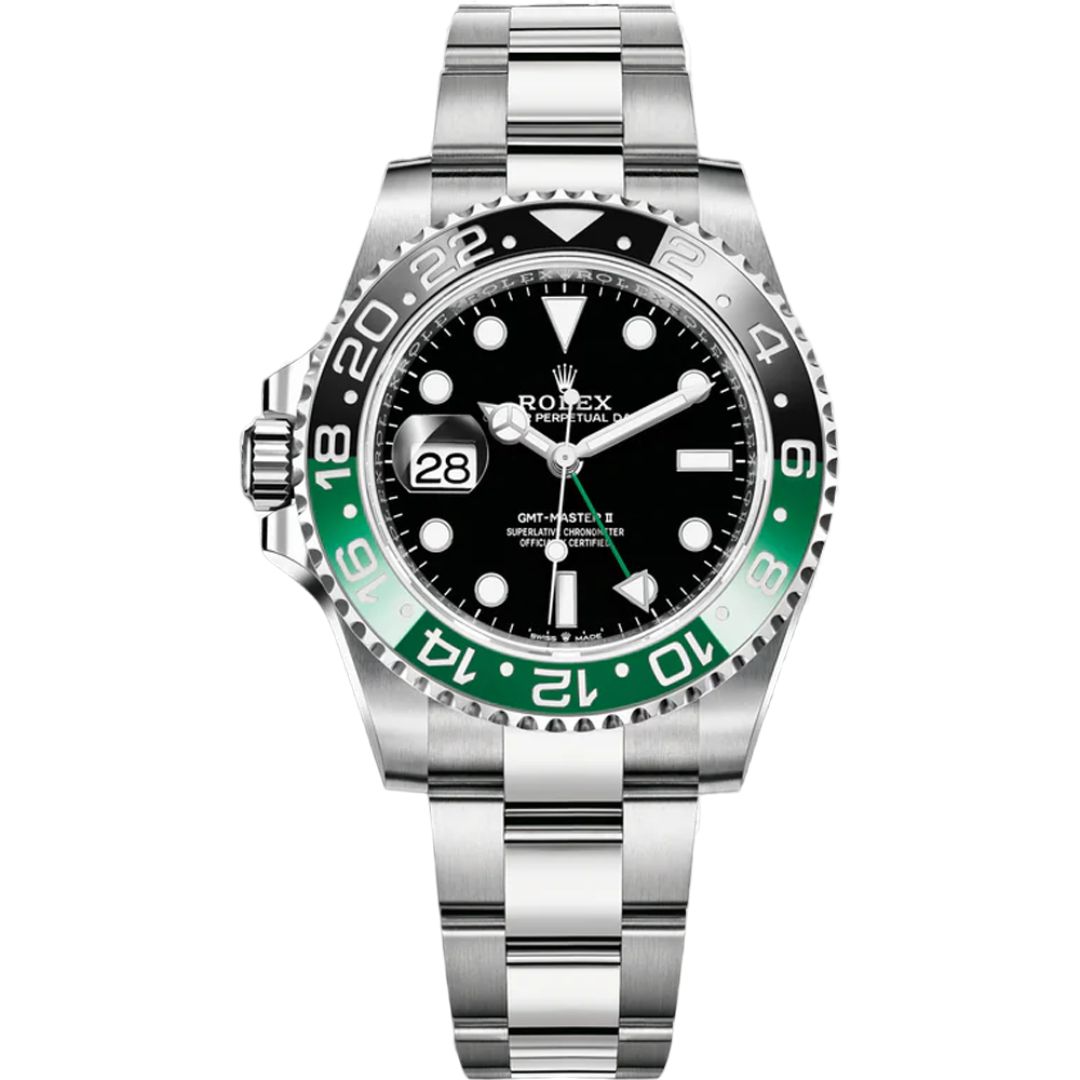 Rolex GMT-Master II 126720VTNR-0001 with black dial and Oyster bracelet.