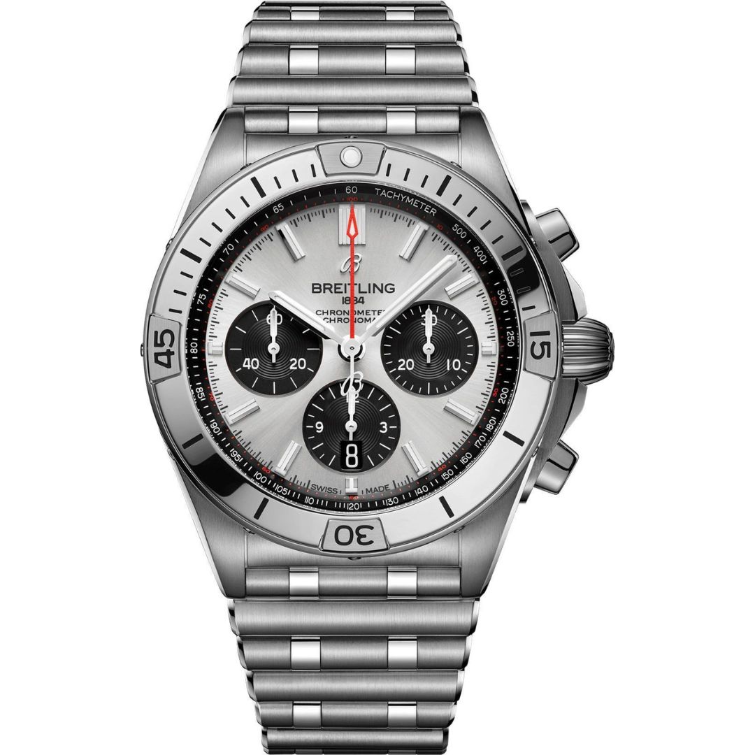 Breitling Chronomat B01 42mm AB0134101G1A1 Silver Dial on Bracelet