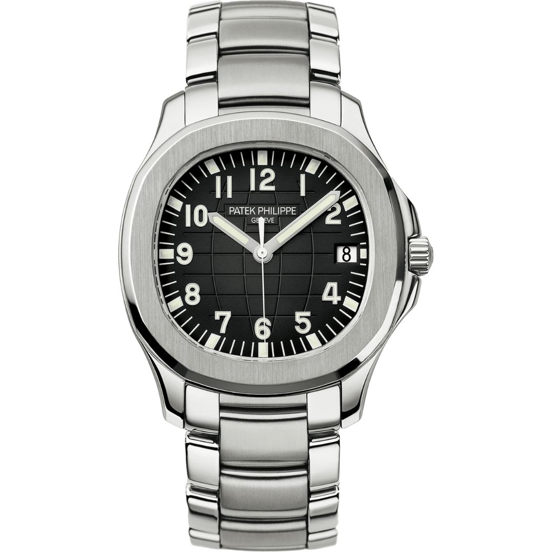 Patek Philippe Aquanaut 40.8mm 555167/1A-001 with black dial and stainless steel bracelet.