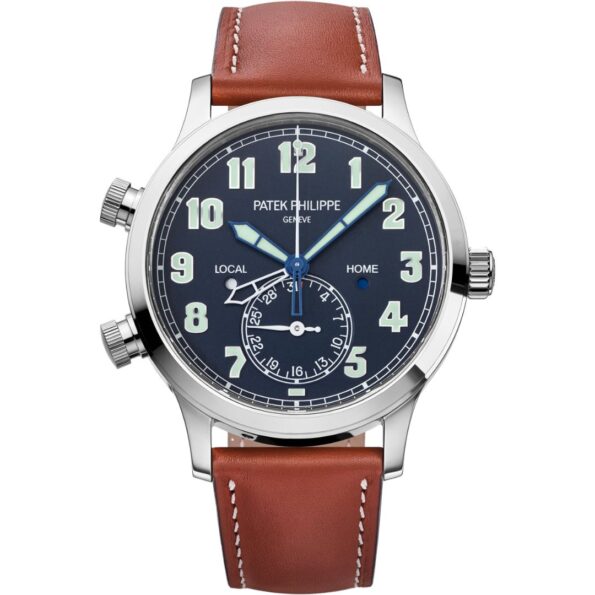 Patek Philippe Calatrava Pilot Travel Time 5524G-001 White Gold Blue Dial