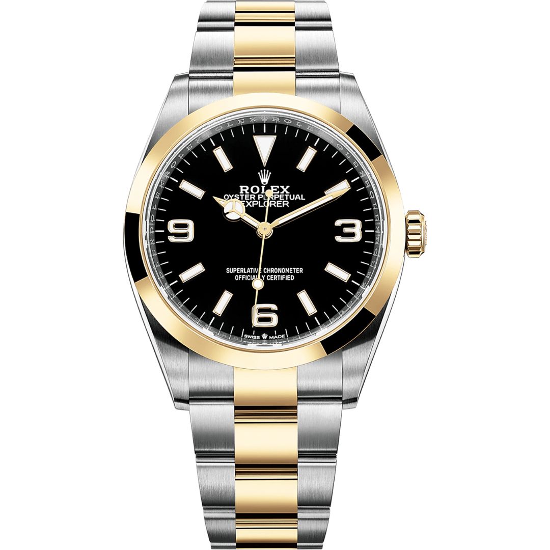 Rolex Explorer 36mm 124273-0001 Yellow Gold Stainless Steel Black Dial