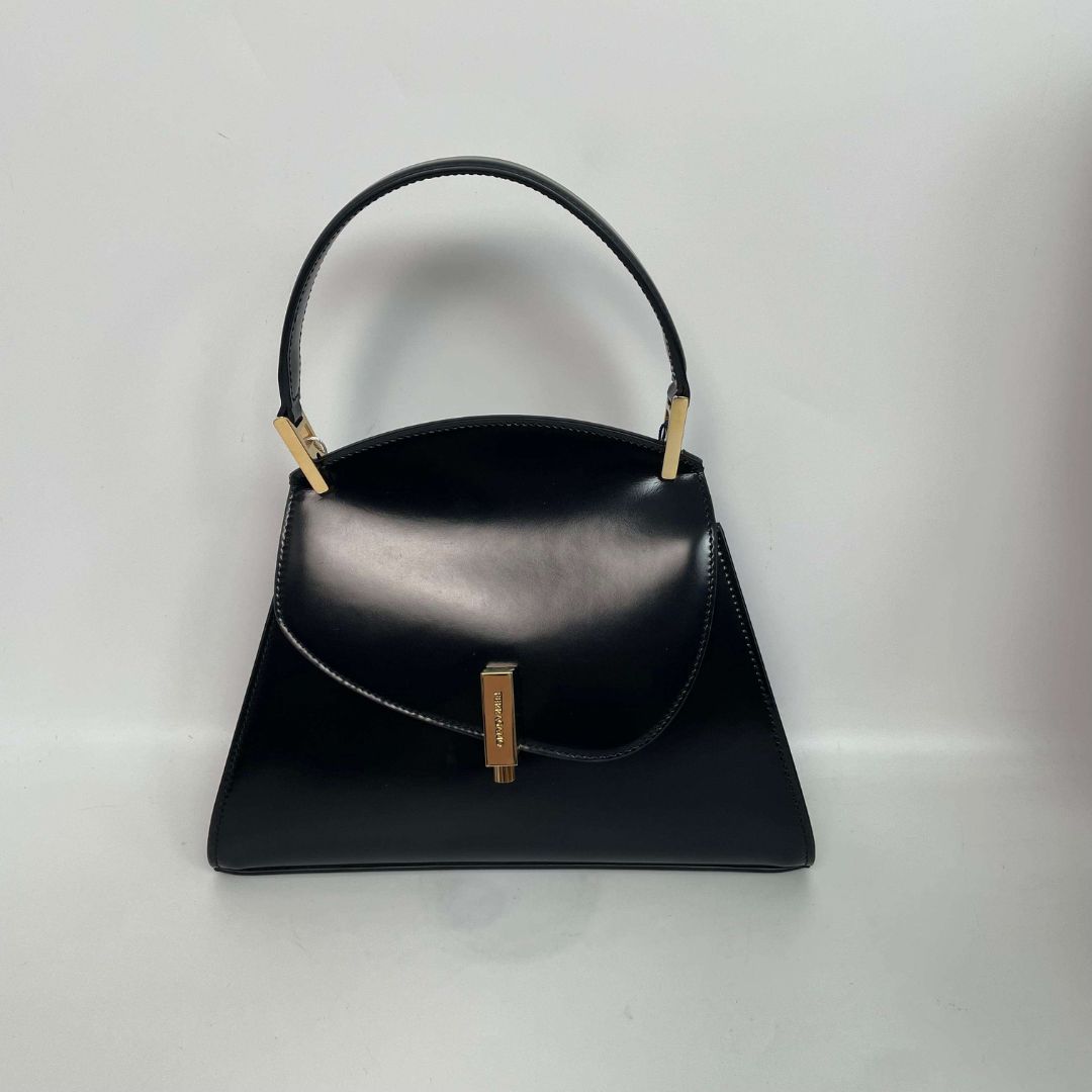 Ferragamo Geometric Leather Tote Bag Black