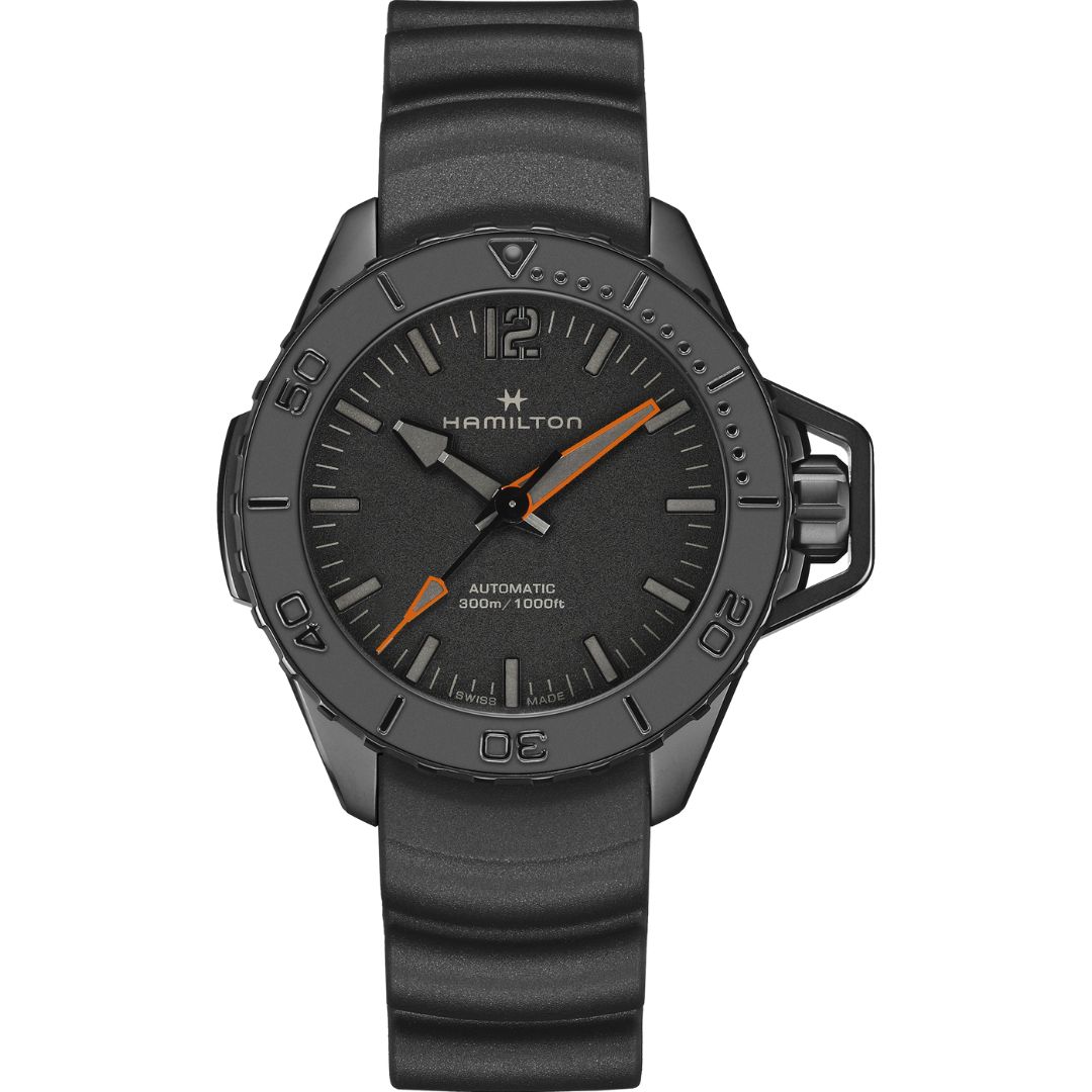 Hamilton Khaki Navy Frogman Auto H77845330 Black PVD Black Dial